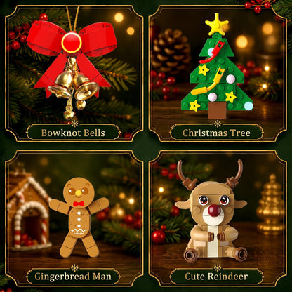 Adventskalender 2026 Weihnachts-Mondkranz Klemmbausteine mit Licht, 24-Tage Weihnachts-Countdown Bausteine, Mondförmige Wanddeko mit Weihnachtsbaum & Blumen
