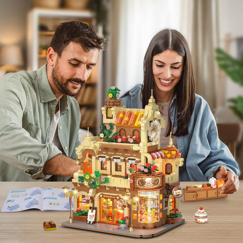 City Bakery Café Haus Bauset mit Beleuchtung