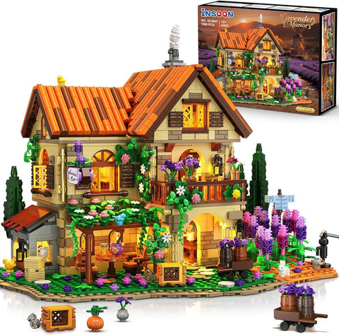 Lavendel Herrenhaus Bauspielzeug mit Licht