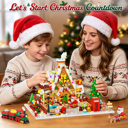 Adventskalender 2026 Lebkuchenhaus Mini Klemmbausteine Set mit Licht