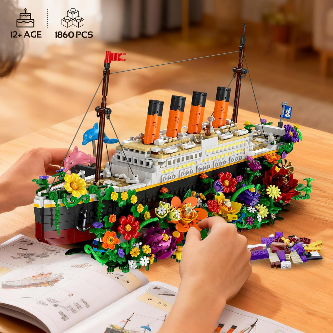 Blumen Titanic Bauspielzeug mit Licht