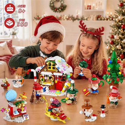 Adventskalender 2026 – Weihnachtswichtel-Dorf Bauset, 24-tägiges Countdown-Bauset mit 14 Wichteln, Lebkuchenhaus und Weihnachtsbaum