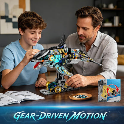 Mechanischer Orca Bausatz mit LED Licht, Technik STEM Modell