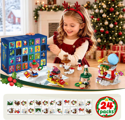 Adventskalender 2026 – Weihnachtswichtel-Dorf Bauset, 24-tägiges Countdown-Bauset mit 14 Wichteln, Lebkuchenhaus und Weihnachtsbaum