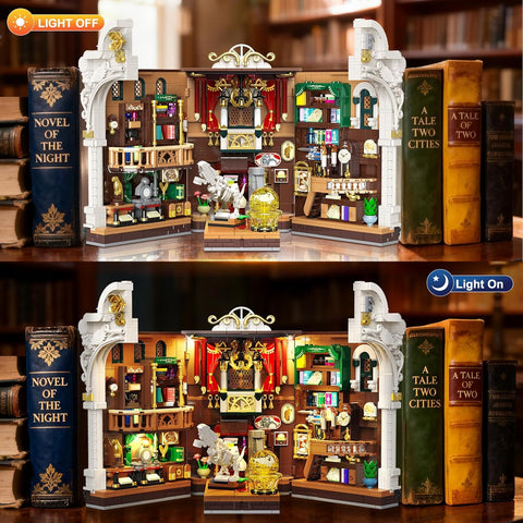 Dinosaurier-Museum Buch-Nischen-Bauspielzeug-Set mit Beleuchtung