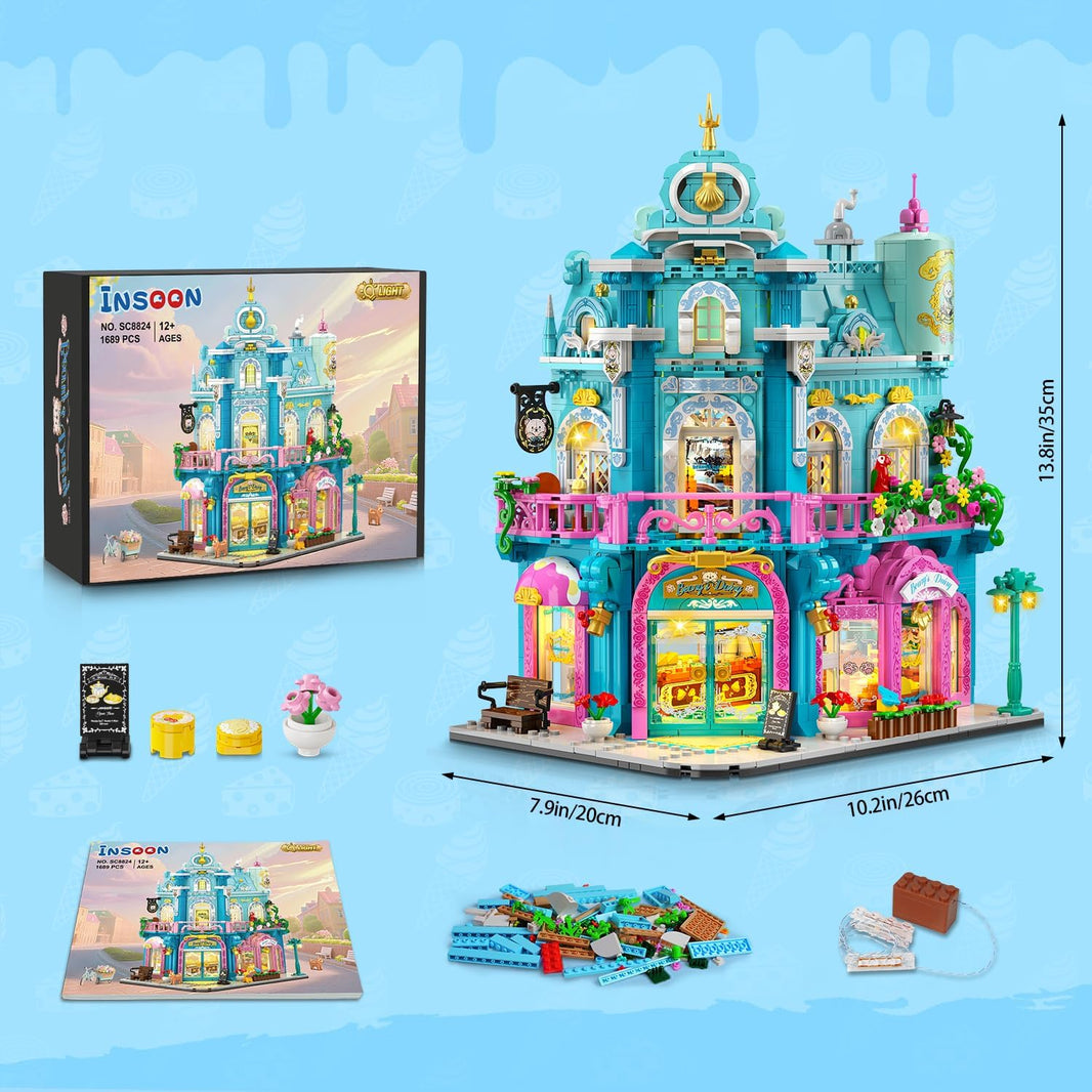 Burg Milchbäckerei Laden Bauset mit Beleuchtung