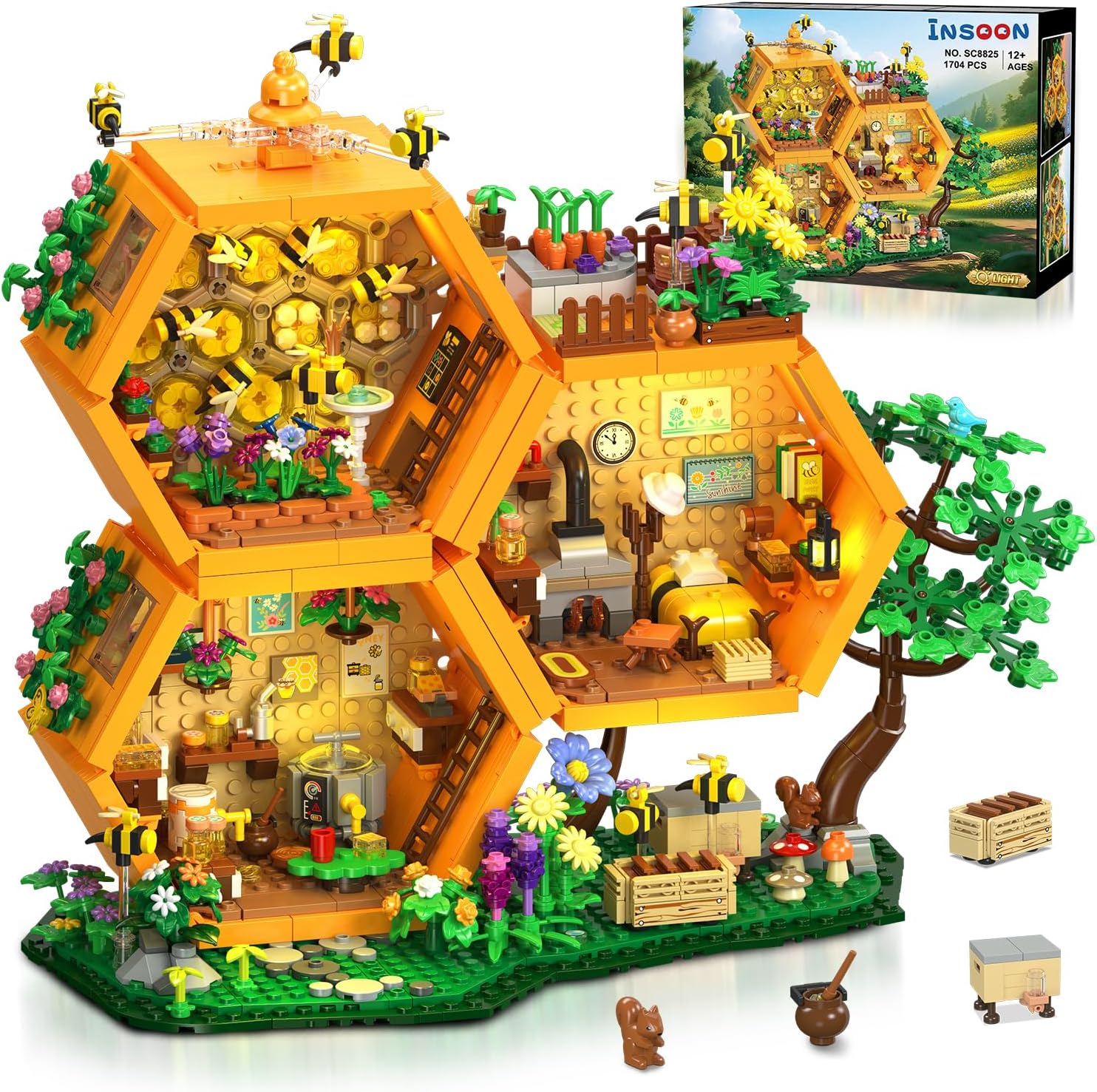 Bienen Bauernhof Haus Bauset mit Licht