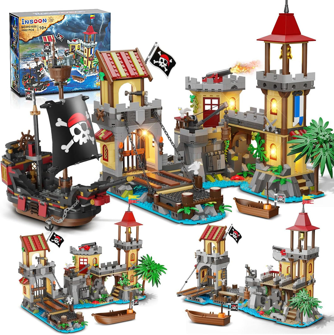 Piratenburg-Bauset mit Beleuchtung