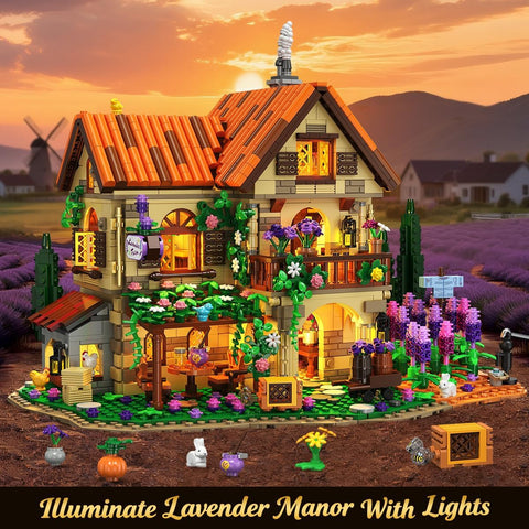 Lavendel Herrenhaus Bauspielzeug mit Licht