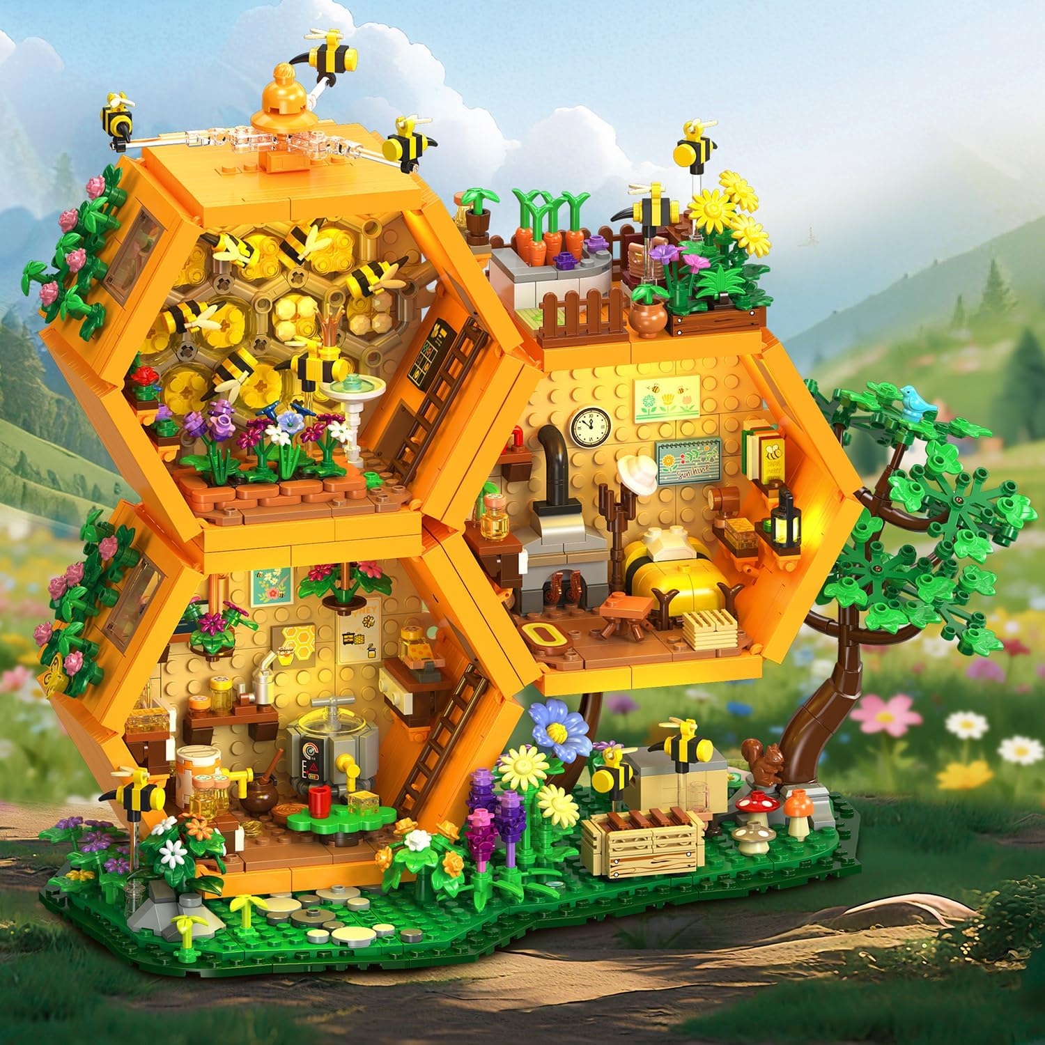 Bienen Bauernhof Haus Bauset mit Licht