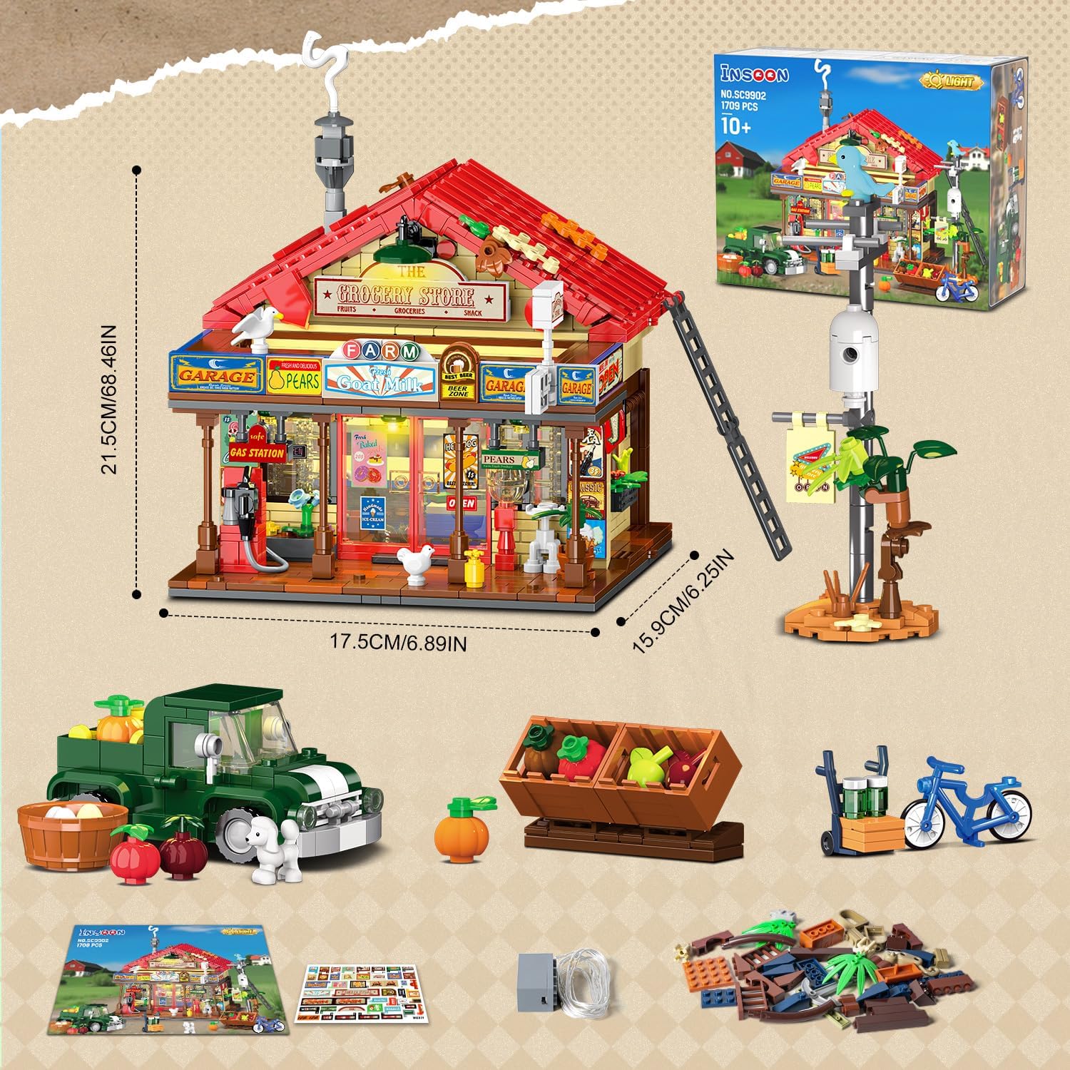 Land-Kaufhaus Bauset mit Beleuchtung