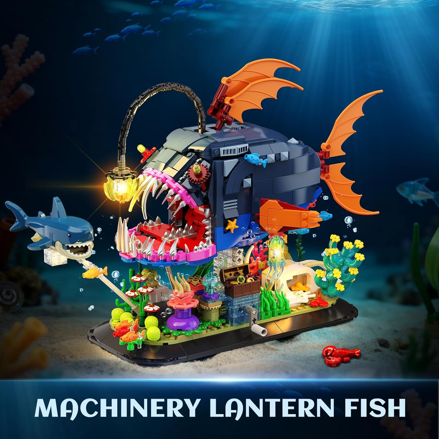 Mechanischer Anglerfisch-Bausatz mit Beleuchtung