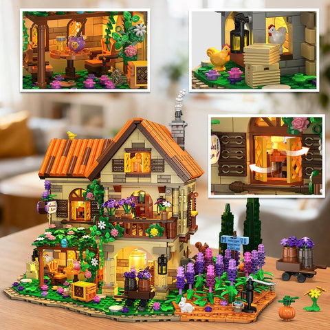 Lavendel Herrenhaus Bauspielzeug mit Licht