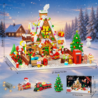 Adventskalender 2026 Lebkuchenhaus Mini Klemmbausteine Set mit Licht