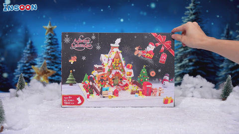 Adventskalender 2026 Lebkuchenhaus Mini Klemmbausteine Set mit Licht