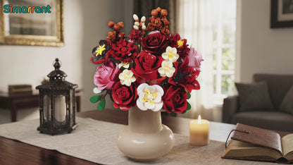 Karmesinroter Rosenblumenstrauß-Bauset
