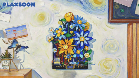 Sternennacht Blumen Wand Bauset mit Licht