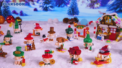 Adventskalender 2026 – Weihnachtswichtel-Dorf Bauset, 24-tägiges Countdown-Bauset mit 14 Wichteln, Lebkuchenhaus und Weihnachtsbaum