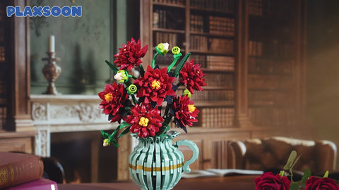 Dahlien-Bauset mit Vase
